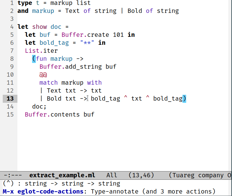 Extract show_markup